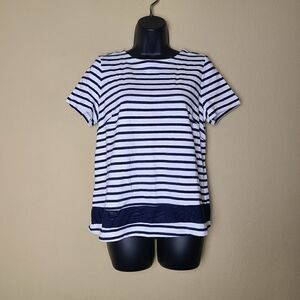 1901 Navy Striped Short Sleeve T-shirt
